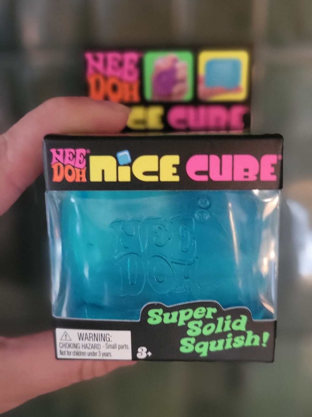 Authentic NeeDoh Nice Cube Blue Fidget Toy Schylling NEW!!